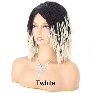 Braided Wig 10inch Synthetic Hair Short Bob Wig for Women Black Blonde Red Dreadlock Goddess Faux Nu Locs Curly Twist Wig Female ALODIA STORE