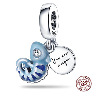 925 Sterling Silver Heart Shaped Charm Bead Fits Original Pandora Bracelet Necklace Women Chameleon Pendant DIY Fine Jewelry Hot ALODIA STORE