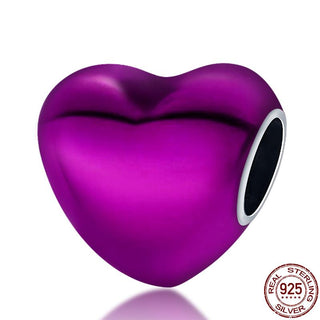 925 Sterling Silver Heart Shaped Charm Bead Fits Original Pandora Bracelet Necklace Women Chameleon Pendant DIY Fine Jewelry Hot ALODIA STORE