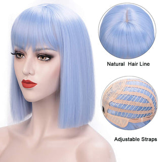 AISI HAIR Synthetic Ombre Orange Wig Short Straight Middle Part Bob Wig for Women Natural Yellow/Red Wigs Heat Resistant Fiber ALODIA STORE