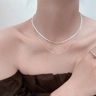 2022 New Popular Silver Colour Sparkling Clavicle Chain Choker Necklace For Women Fine Jewelry Wedding Party Gift ALODIA STORE
