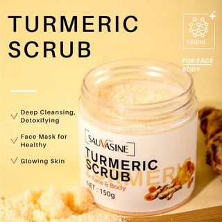150g Turmeric Scrubs Body Face Nourish Moisturizing Exfoliating Hand Deep Cleansing Acne Scarring Psoriasis Dead Skin Remove ALODIA STORE
