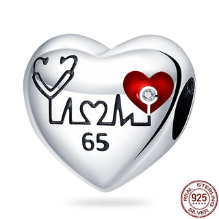 925 Sterling Silver Heart Shaped Charm Bead Fits Original Pandora Bracelet Necklace Women Chameleon Pendant DIY Fine Jewelry Hot ALODIA STORE