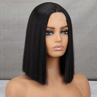 WERD Short Orange Wig Middle Part Blonde Lady Bob Hair Synthetic Heat Resistant Wig Cosplay Wig ALODIA STORE