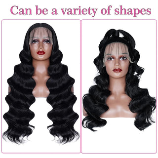 13x4 Deep Wave Lace Frontal Wigs for Women Loose Deep Wave HD Transparent Synthetic 30inch 180% Hair Deep Curly Lace Front Wig ALODIA STORE