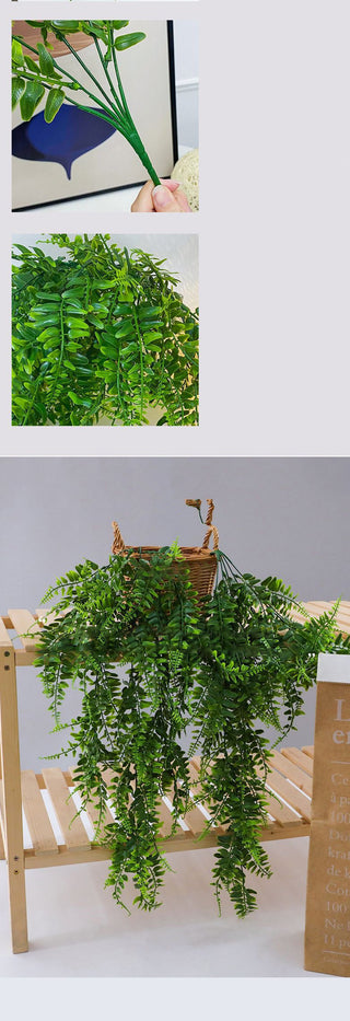 Artificial Plant Persian Fern Leaves Vines Room Home Garden Decoration Accessories Wedding Party Wall Hanging Balcony Decoration ALODIA STORE