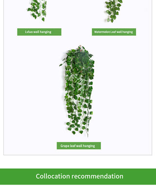 90CM Artificial Green Plant Hanging Ivy Leaf Seaweed Radish Artificial Flower Grapevine Home Garden Wall Fence Party Decoration ALODIA STORE