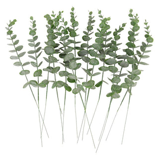 6/12/18pcs Artificial Eucalyptus Leaves Fake Plant Green Branch For Christmas Wedding Party Home Garden Decoration Wreath Flower ALODIA STORE