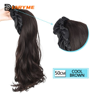 DM Headband Wig Synthetic Long Wavy Hair Wigs With Headband Cosplay Wig Female Natural Heat Resistant Half Hair Wig For Women ALODIA STORE