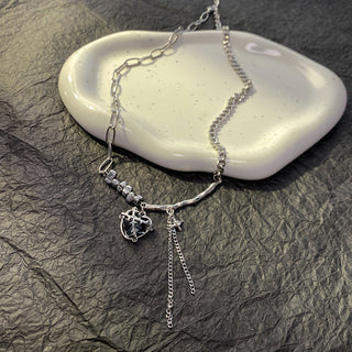Y2K Accessories Fashion Peach Heart Water Drop Pendant Necklace Pink Crystal Egirl Sweet Cool Clavicle Chain Aesthetic Jewelry ALODIA STORE
