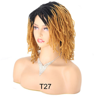 Braided Wig 10inch Synthetic Hair Short Bob Wig for Women Black Blonde Red Dreadlock Goddess Faux Nu Locs Curly Twist Wig Female ALODIA STORE