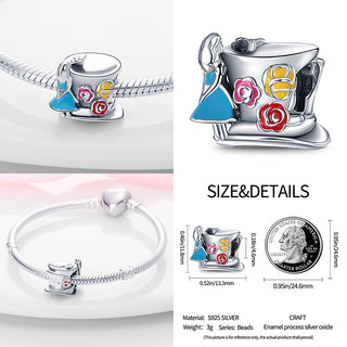 new 100% 925 sterling silver disney charm of ley 925 Chain Beaded Suitable For Ladies Original Pandora Bracelet DIY Jewelry ALODIA STORE