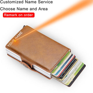Credit Card Holder Wallet Leather Metal Aluminum ALODIA STORE