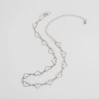 Kpop Vintage Harajuku Goth Metal Heart Neck Chains Choker Grunge Necklaces For Women Egirl Cosplay Aesthetic Accessories Jewelry ALODIA STORE