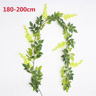 76cm Artificial Green Plants Hanging Ivy Leaves Radish Seaweed Grape Fake Flowers Vine Home Garden Wall Party Decoration ALODIA STORE