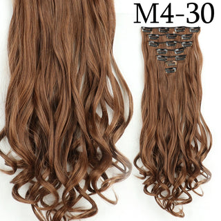 24Inchs 16 Clips in Hair Extensions Long Straight Hairstyle Synthetic Blonde Black Hairpieces Heat Resistant False Hair ALODIA STORE