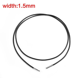45/50/60cm Black Brown Braid Wax Cord DIY Pendant Necklace Jewelry Making Handmade Leather Rope Steel Clasp String Chain ALODIA STORE
