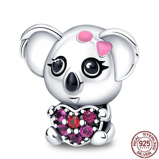 925 Sterling Silver Heart Shaped Charm Bead Fits Original Pandora Bracelet Necklace Women Chameleon Pendant DIY Fine Jewelry Hot ALODIA STORE