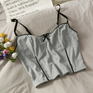 Sexy CropTop for Women Pink Cropped Clothes Femme Vintage Tube Tank Top Korean Streetwear Summer Club Lingerie ALODIA STORE