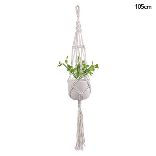 Macrame Handmade Plant Hanger Baskets Flower Pots Holder Balcony Hanging Decoration Knotted Lifting Rope Home Garden Supplies ALODIA STORE