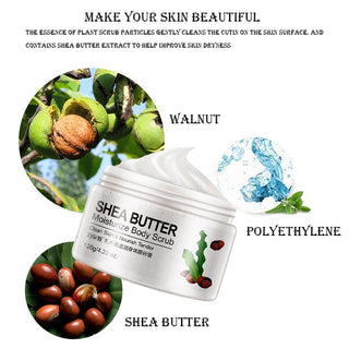 BIOAQUA Body Scrub Shea Butter Exfoliating Body Lotion Deep Cleansing Moisturizing Exfoliator Gel Moisturizer Dead Skin Remover ALODIA STORE