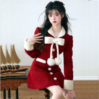 Elegant Women Dress Long Sleeve Office Ladies Polo Collar ALODIA STORE