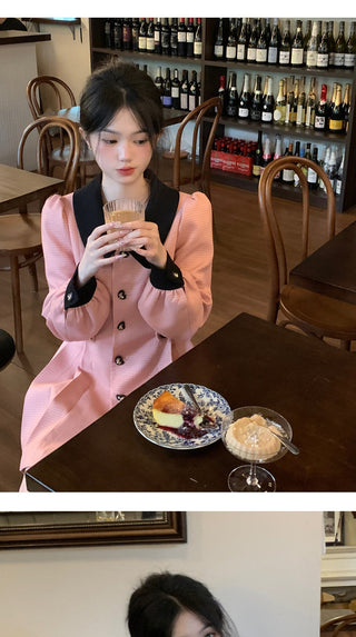 Elegant Women Dress Long Sleeve Office Ladies Polo Collar ALODIA STORE