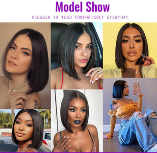 Short Bob Wig Synthetic Wigs For Women Black Ombre Red Blonde Pink Lolita Cosplay Party Natural Hair Heat Resistant Perruque Bob ALODIA STORE