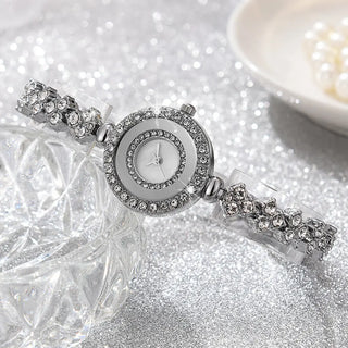 6PCS Set Luxury Watch Women Ring Necklace Earrings Rhinestone Fashion Wristwatch Female Casual Ladies Watches Bracelet Set Clock ALODIA STORE