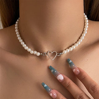 Kpop Vintage Harajuku Goth Metal Heart Neck Chains Choker Grunge Necklaces For Women Egirl Cosplay Aesthetic Accessories Jewelry ALODIA STORE