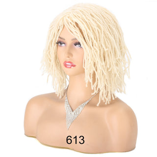 Braided Wig 10inch Synthetic Hair Short Bob Wig for Women Black Blonde Red Dreadlock Goddess Faux Nu Locs Curly Twist Wig Female ALODIA STORE