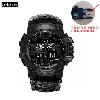 ADDIES Men Military Outdoor Watch Compass Multifunctional Waterproof Quartz Watch LED Digital Watch relogio masculino ALODIA STORE