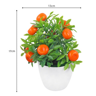 Artificial Plant Bonsai Orange Pomegranate Fruit Tree Window Sill Decoration Plastic Garden Fake Plant Potted Home Decoration ALODIA STORE