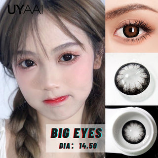 UYAAI Color Contact Lenses for Eyes Annual Colored Black Lenses 1Pair Eye Contacts Pupils Color Lens Natural Eyes Contact Lens Alodia Store