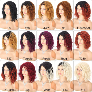 Braided Wig 10inch Synthetic Hair Short Bob Wig for Women Black Blonde Red Dreadlock Goddess Faux Nu Locs Curly Twist Wig Female ALODIA STORE