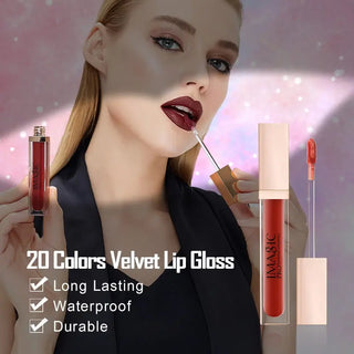 IMAGIC Lipgloss Matte 20 Colors Lip Gloss Velvety Lipstick Liquid Matte Waterproof Lip Tint Full &amp; rich Sexy Lip Makeup Cosmetic ALODIA STORE