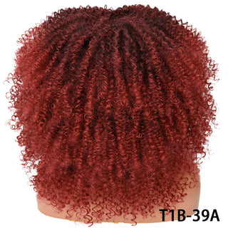 Short Hair Blonde Wigs Afro Kinky Curly Wig With Bangs For Black Women Cosplay Lolita Synthetic Natural Glueless Brown Mixed ALODIA STORE