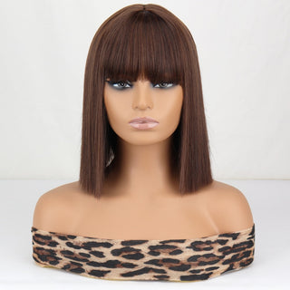 WERD Short Straight Bob Wigs for Women Synthetic wig with bangsPink Lolita Wigs Black  Blue Red Cosplay Wig ALODIA STORE
