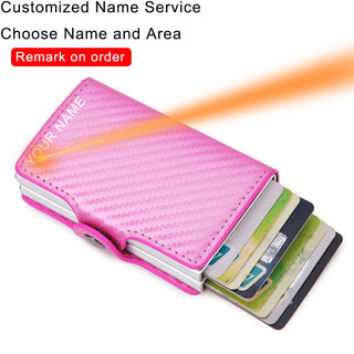Credit Card Holder Wallet Leather Metal Aluminum ALODIA STORE