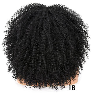 Short Hair Blonde Wigs Afro Kinky Curly Wig With Bangs For Black Women Cosplay Lolita Synthetic Natural Glueless Brown Mixed ALODIA STORE