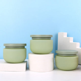 250g PE Turquoise Matte Cream Cans Plush Material Face Cream Hair Mask Scrub Bottle Hair Film Body Cream Jars Travel Accessories ALODIA STORE