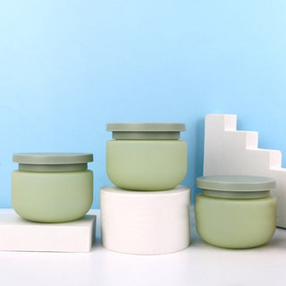 250g PE Turquoise Matte Cream Cans Plush Material Face Cream Hair Mask Scrub Bottle Hair Film Body Cream Jars Travel Accessories ALODIA STORE