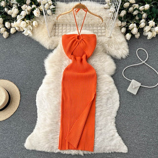 Halter Crochet Bodycon Dress ALODIA STORE