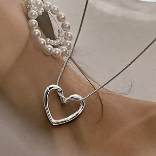 Kpop Vintage Harajuku Goth Metal Heart Neck Chains Choker Grunge Necklaces For Women Egirl Cosplay Aesthetic Accessories Jewelry ALODIA STORE