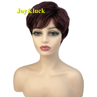 Short Ombre Blonde Wig Synthetic Bob Straight Hair With Bangs Women Natural Daily Wear Wig ALODIA STORE