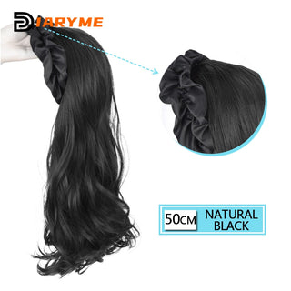 DM Headband Wig Synthetic Long Wavy Hair Wigs With Headband Cosplay Wig Female Natural Heat Resistant Half Hair Wig For Women ALODIA STORE