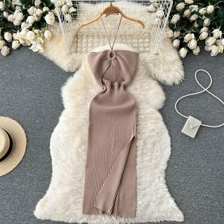 Halter Crochet Bodycon Dress ALODIA STORE