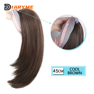 DM Headband Wig Synthetic Long Wavy Hair Wigs With Headband Cosplay Wig Female Natural Heat Resistant Half Hair Wig For Women ALODIA STORE