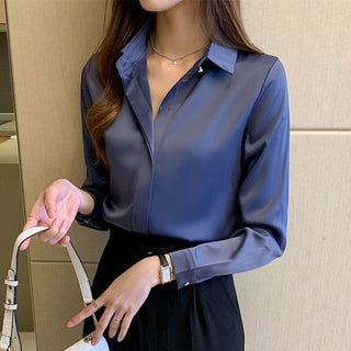 Satin Silk Women's Shirt Long Sleeve Fashion Woman Blouses 2023 alodia store