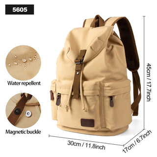 Backpack Unisex Vintage Casual Rucksack 17inch Laptop Backpack W/ USB Charging Port Schoolbag Student Mochia ALODIA STORE